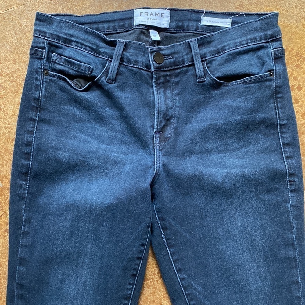 FRAME black skinny cropped ankle stretch jeans